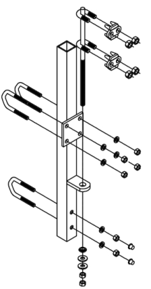 Suporte Inferior para Linha de Vida Vertical em Escada Fixa (Locação)