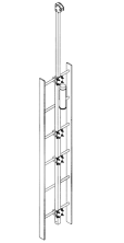 Suporte Superior com Extensão para a Barra de Apoio para Linha de Vida Vertical em Escada Fixa (Locação)